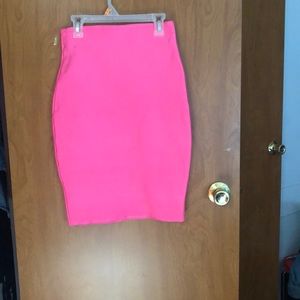 Neon pink skirt
